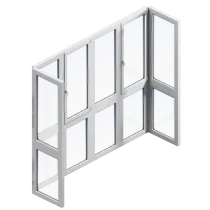 Панорамное остекление в пол П-образное