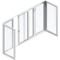 П-образный балкон с холодным остеклением