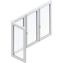 Г-образный балкон с тёплым остеклением